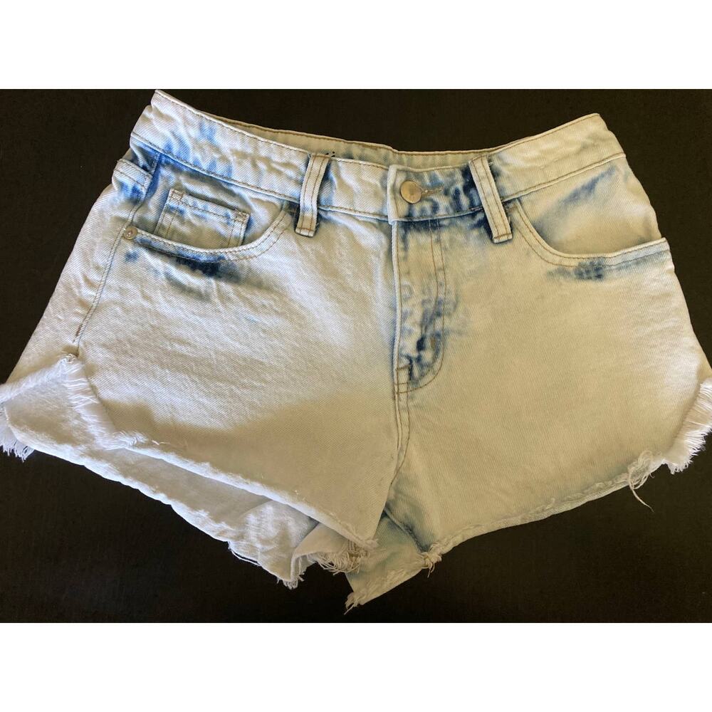 Mossimo Bleached Acid Wash High Rise Short Shorts Waist 26in Sz2
